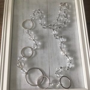 Clear bead and silver link necklace